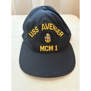 VTG New Era NAVY CAP USS AVENGER MCM 1 U.S.A. USN Dupont Visor Pro Model M/L
